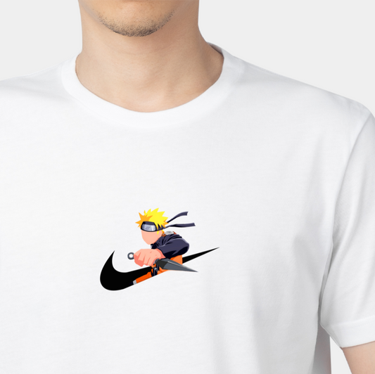 Ninja Strike T-Shirt – Anime-Inspired Kunai & Swoosh Design